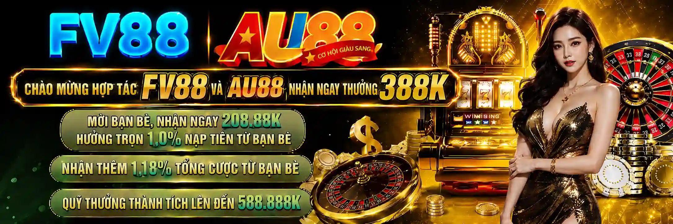 fv88 banner chao mung hop tac fv88 va au88 nhan ngay thuong 388k 2026